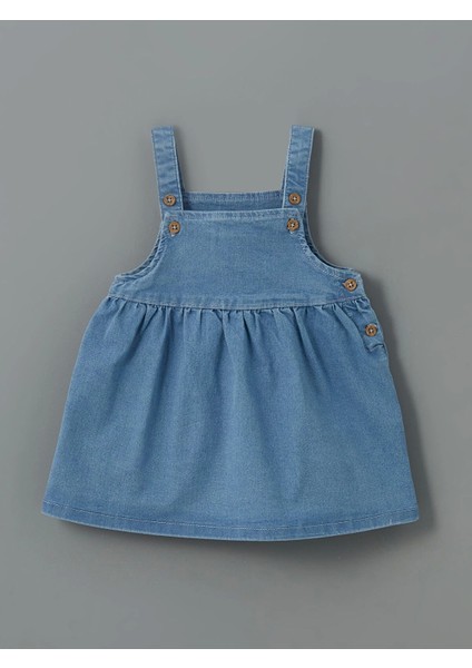 Lcw Baby Mavi Kız Bebek Jean Elbise ve Bluz 2'li fırsatları