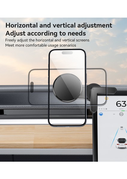 Yesnıce Tesla Model Y Uyumlu 360° Ayarlanabilir Ekranın Köşesine Sabitlenen Magsafeli Telefon Tutucu indirimleri