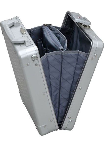 Platin Alüminyum Dikey Evrak Çantası, Tsa Kilitli, 25 cm modelleri