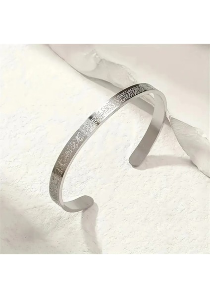 Ayetel Kürsi Yazılı Bileklik Paslanmaz Çelik Ayarlanabilir Erkek/kadın Bileklik modelleri