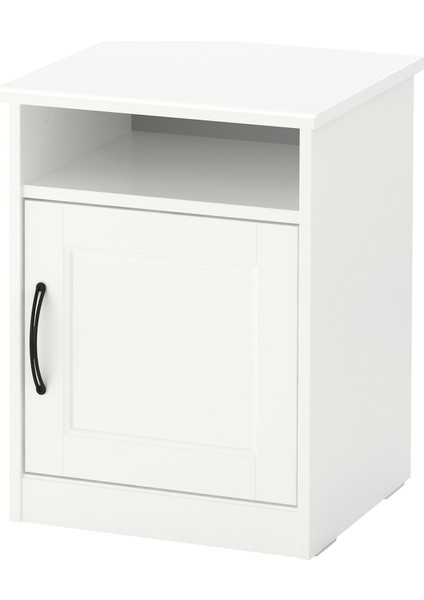 Songesand Komodin 42 x 40 cm Beyaz Kapaklı Kablo Çıkışlı Dolap