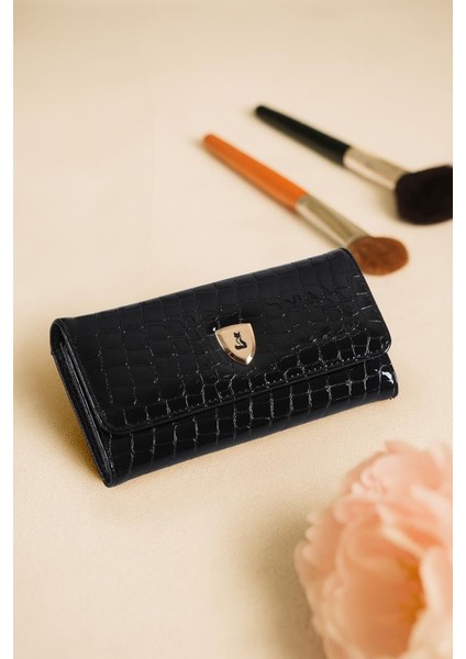 Seyhan Hakiki Deri Gold Detaylı Kadın Kartlık ve Cüzdan