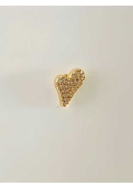 Kalp Zirkon Taşlı Model Kıkırdak Tragus Helix Piercing Gold Altın Renk Küpe fırsatları