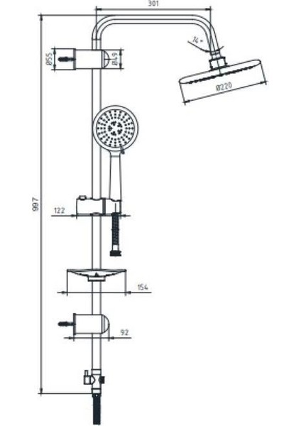 Ar Acuba Duş Kolonu Seti 3 Fonksiyonlu Mat Siyah fiyatları