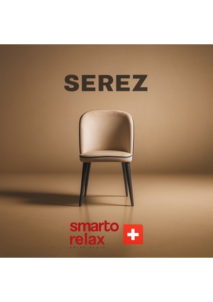 Serez 2’li Sandalye Seti — Siyah Ahşap Ayaklı, Krem fırsatları