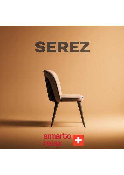 Serez 2’li Sandalye Seti — Siyah Ahşap Ayaklı, Krem indirimleri