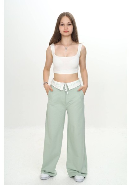 Kız Çocuk Garnili %100 Pamuk Spor PANTOLON-EŞA-2005