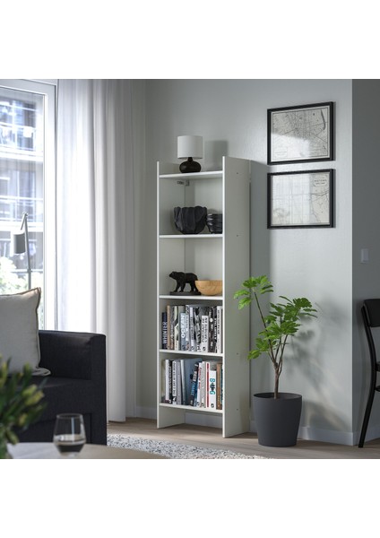 Baggebo Kitaplık 50 x 25 x 160 cm Beyaz Sabit Raflı Açık Depolama fırsatları