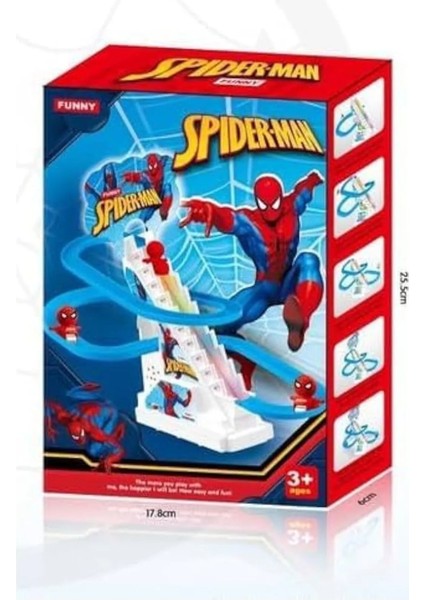 Dön Dolaş Müzikli Işıklı 3 Örümcek Adamlı Oyuncak Seti Merdivenden Kayan Spider Man fırsatları