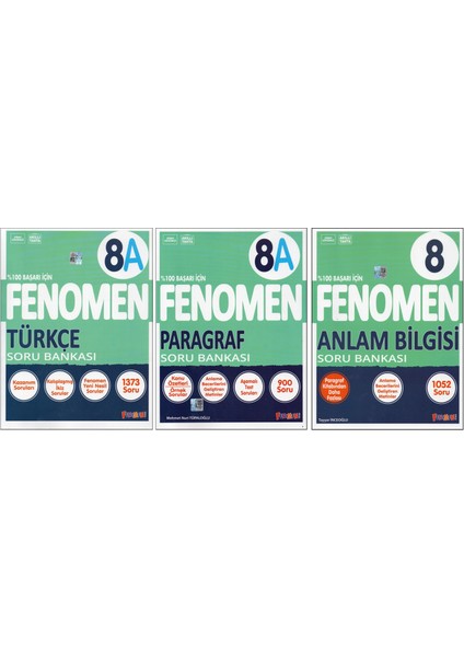 Fenomen 8. Sınıf 8A Türkçe+Paragraf+Anlam Bilgisi (3 Kitap)