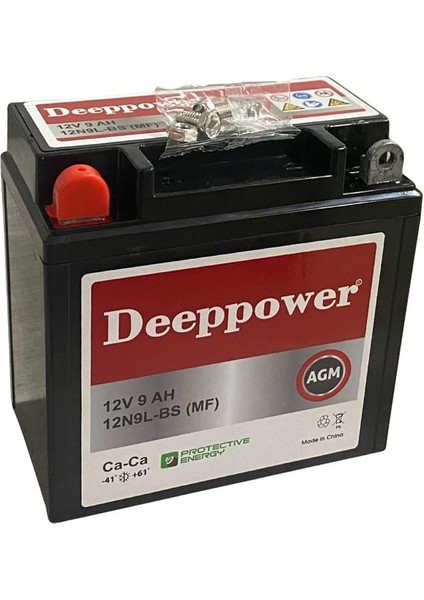 DEEPPOWER 12V 9 AH MOTOSİKLET AKÜSÜ MF (136*76*134) (12N9L-BS) (+/-) ** TERS **