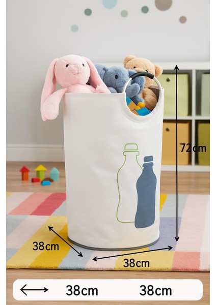 Gbmotion 69 Litre Modern Polyester Oyuncak & Geri Dönüşüm Sepeti – Alüminyum Kulplu, Katlanabilir Tasarım, 38X38X72 cm fiyatları