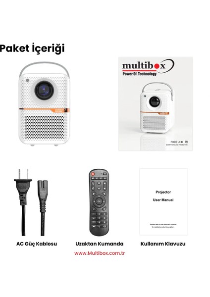 Homatıcs 4K Tv Stick + Multibox MB Promax 4/64 Android 10 Projeksiyon Seti fiyatları