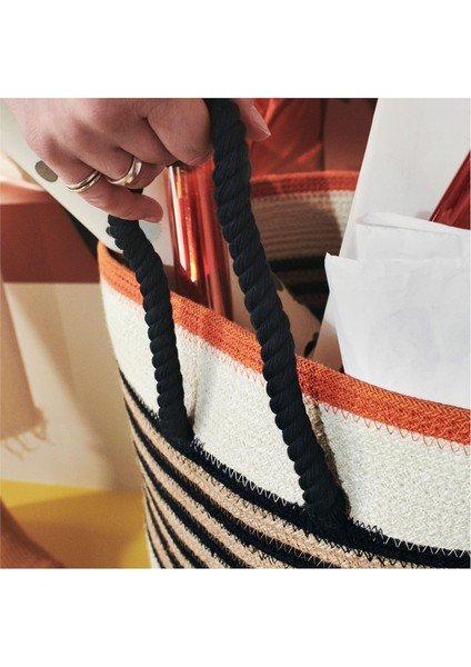 Mävınn Sepet 36 x 44 cm Çok Renkli Makine Örmesi Pamuklu Düzenleyici fırsatları