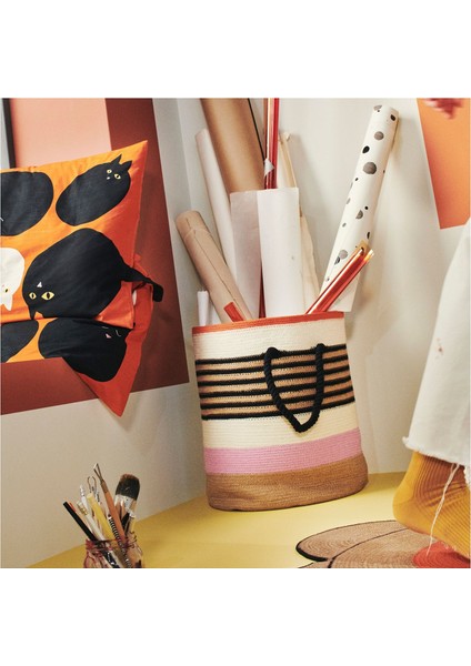 Mävınn Sepet 36 x 44 cm Çok Renkli Makine Örmesi Pamuklu Düzenleyici indirimleri