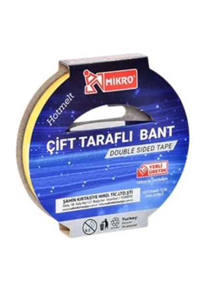 Çift Taraflı Bant 24MMX25MT - 3 Adet