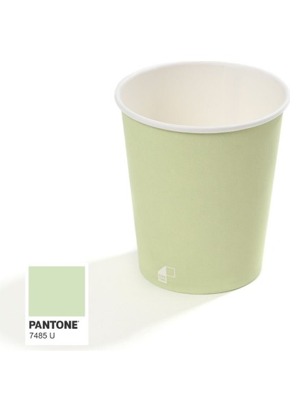 8 Oz Single Wall Baskılı Karton Bardak (Açık Yeşil) 2000 Adet