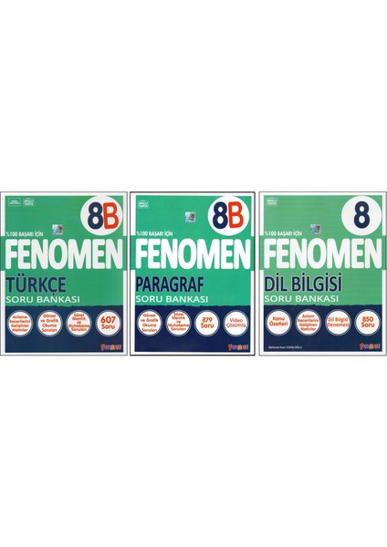 Fenomen 8. Sınıf 8b Türkçe+Paragraf+Dil Bilgisi (3 Kitap)