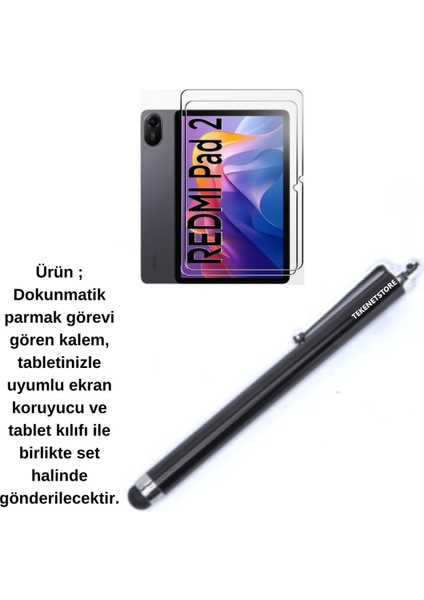 Xiaomi Redmi Pad 2 11 Inç 2025 360° Dönebilen Standlı Tablet Kılıfı Ekran Koruyucu ve Kalem Seti fırsatları