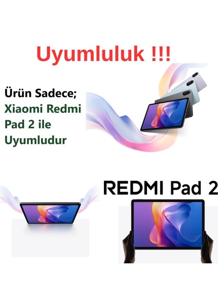 Xiaomi Redmi Pad 2 11 Inç 2025 360° Dönebilen Standlı Tablet Kılıfı Ekran Koruyucu ve Kalem Seti indirimleri