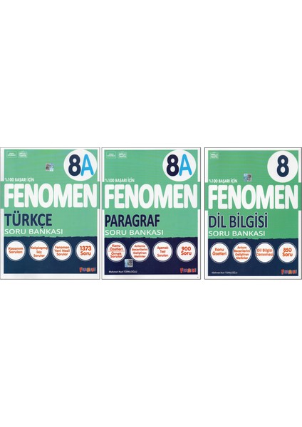 Fenomen 8. Sınıf 8A Türkçe+Paragraf+Dil Bilgisi (3 Kitap)