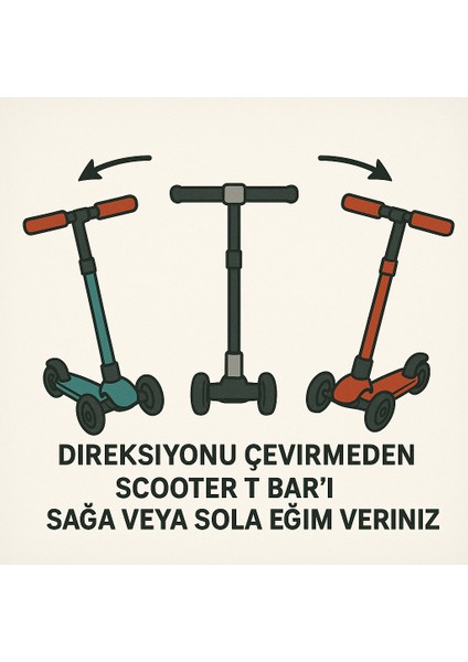 Işıklı/Ledli Üç Teker Yükseklik Ayarlanabilir ve Katlanabilir Fren Sistemli Çocuk Scooter