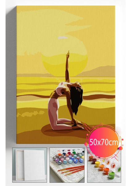 Sayılarla Boyama Seti Numaralı Tuval Fırça Boya Dahil Kasnaklı Set 50X70 cm - Plates