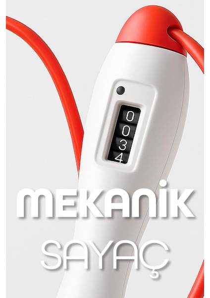 Atlama Ipi Uzunluk Ayarlanabilir Mekanik Sayaçlı Ayarlı Göstergeli Atlama Ipi Jump Rope Kırmızı 5006 modelleri