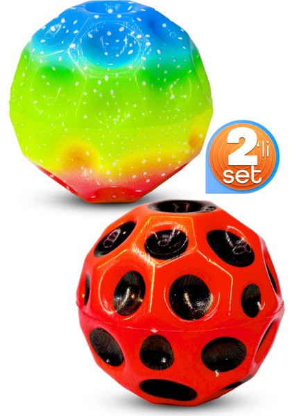 2li Yükseğe Zıplayan Top Galaksi Uzay Ay Topu Aşırı Zıplayan Bahçe Oyuncağı Krater Gökkuşağı