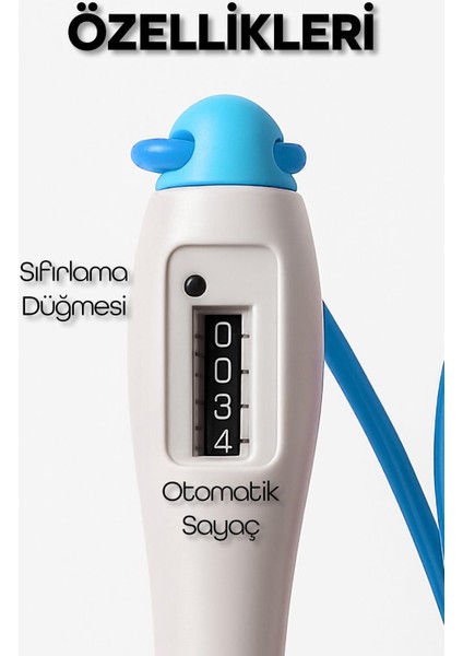 Atlama Ipi Uzunluk Ayarlanabilir Mekanik Sayaçlı Ayarlı Göstergeli Atlama Ipi Jump Rope Mavi 5006 indirimleri