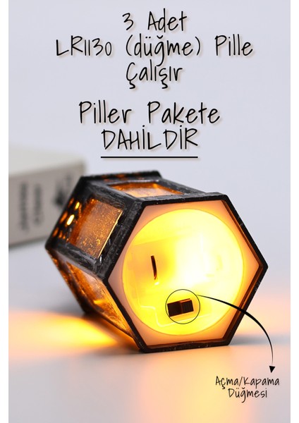 LED Mum Retro Sokak Lambası Tip Dumansız Pilli Alevli Dekoratif Yapay Mum Işıldak Gümüş 1036-5 fırsatları