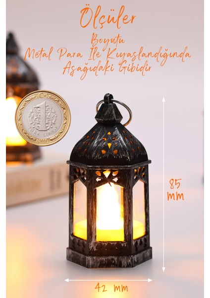 LED Mum Retro Sokak Lambası Tip Dumansız Pilli Alevli Dekoratif Yapay Mum Işıldak Gümüş 1036-5 indirimleri