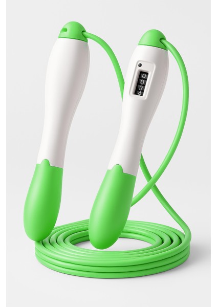 Atlama Ipi Uzunluk Ayarlanabilir Mekanik Sayaçlı Ayarlı Göstergeli Atlama Ipi Jump Rope Yeşil 5006