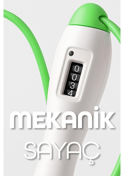 Atlama Ipi Uzunluk Ayarlanabilir Mekanik Sayaçlı Ayarlı Göstergeli Atlama Ipi Jump Rope Yeşil 5006 modelleri