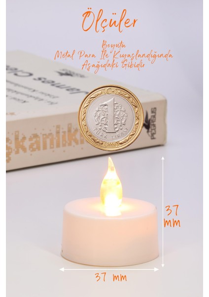 6 Adet LED Mum Tealight Mini Dumansız Pilli Alevli Dekoratif Yapay Mum Işıldak Beyaz 1036-2 indirimleri