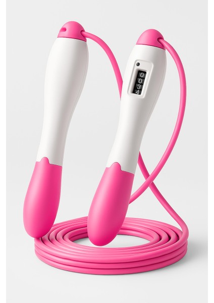 Atlama Ipi Uzunluk Ayarlanabilir Mekanik Sayaçlı Ayarlı Göstergeli Atlama Ipi Jump Rope Pembe 5006