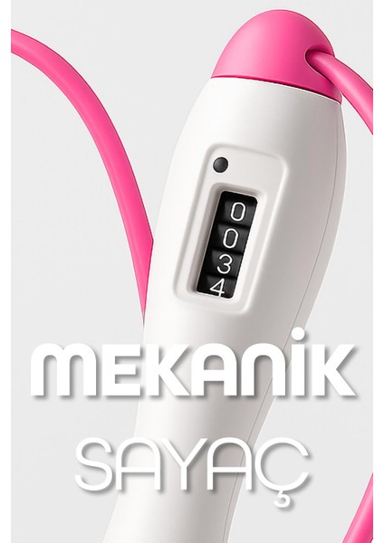 Atlama Ipi Uzunluk Ayarlanabilir Mekanik Sayaçlı Ayarlı Göstergeli Atlama Ipi Jump Rope Pembe 5006 modelleri