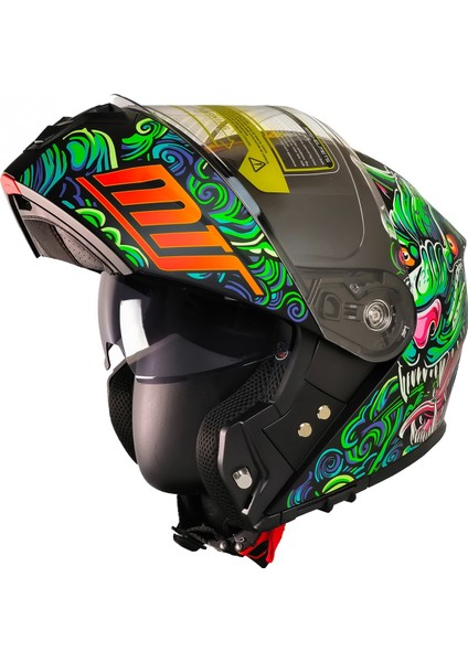 Motosiklet Çene Açılır Kask Güneş Vizörlü Ece 22.06 Sertifikalı New Motor Kaskı V2 Dragon modelleri