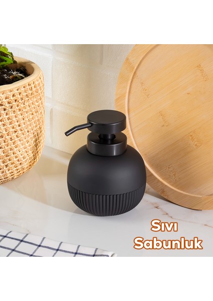 3118 Banyo ve Mutfak Sıvı Sabunluk 450ML Siyah