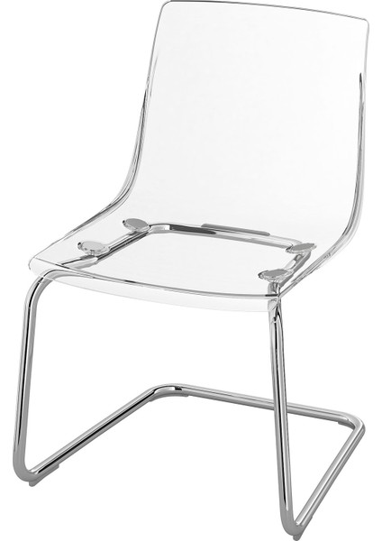 Tobıas Sandalye 55 x 82 cm Şeffaf Krom Kaplama Plastik Esnek 110 kg Kapasiteli
