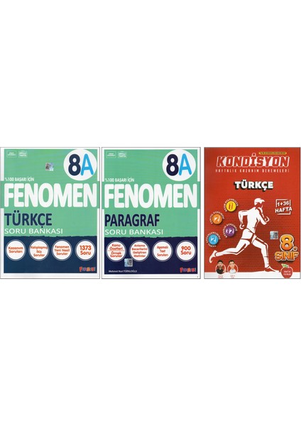 Fenomen 8. Sınıf 8A Türkçe+Paragraf+Newton Türkçe Kondisyon (3 Kitap)