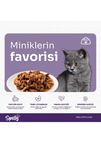 12 Adet x Spelly Tavuklu Yavru Kedi Maması Konserve 400 gr modelleri