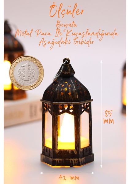 LED Mum Retro Sokak Lambası Tip Dumansız Pilli Alevli Dekoratif Yapay Mum Işıldak Bakır 1036-5 indirimleri