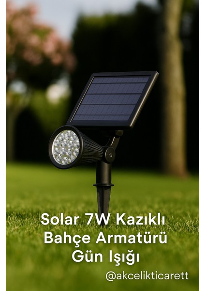 Solar 7W Kazıklı Bahçe Armatürü – Enerjik Gün Işığı, Şık Bahçe Aydınlatması