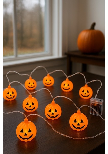 Cadılar Bayramı Halloween 10'lu Balkabağı LED Işık fırsatları
