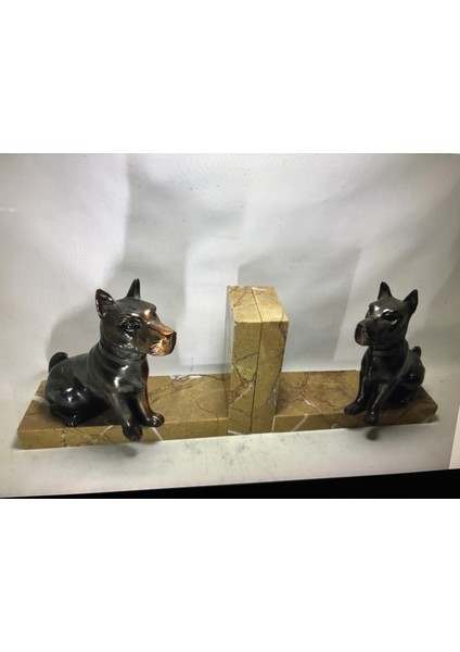 Bakır ve Mermerdan Avrupa Köpekli Kitap Tutucu Yükseklik 14 cm indirimleri