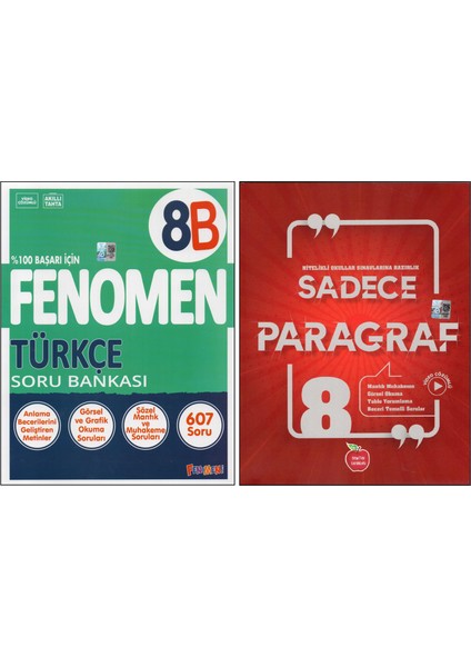 Fenomen 8. Sınıf 8b Türkçe+Newton Sadece Paragraf (2 Kitap)