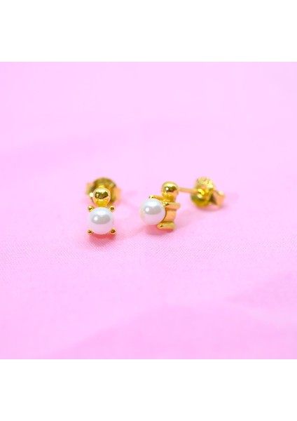 Gümüş Küpe - 925 Ayar Gümüş İnci Modelli Küpe fırsatları