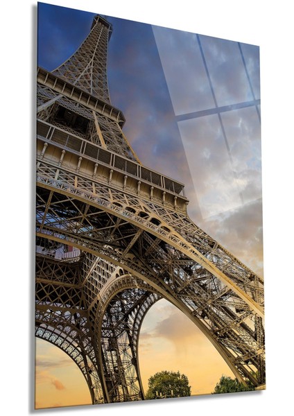 Eyfel Kulesi Paris Dikey Cam Tablo, Ev ve Ofis Duvar Dekoru, Lüks Hediyelik, Kırılmaz Çizilmez