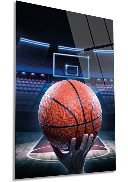 Basketbol Arena Dikey Cam Tablo, Ev ve Ofis Duvar Dekoru, Lüks Hediyelik, Kırılmaz Çizilmez